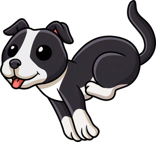 跳跃的黑白小狗