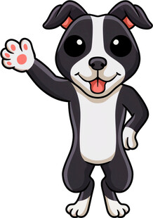 可爱小狗挥手打招呼