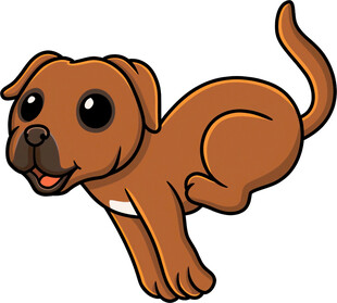 跳跃的可爱棕色小狗