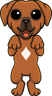 可爱站立小狗卡通形象