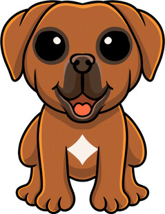 可爱棕色小狗卡通形象