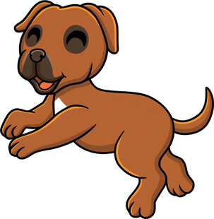 跳跃的棕色小狗