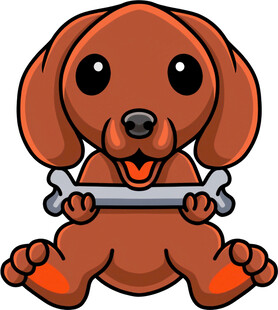 可爱小狗啃骨头