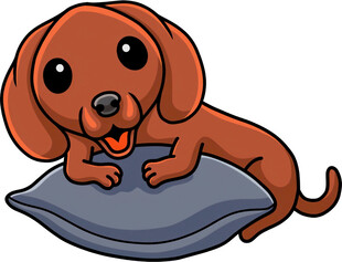 趴着的可爱腊肠犬