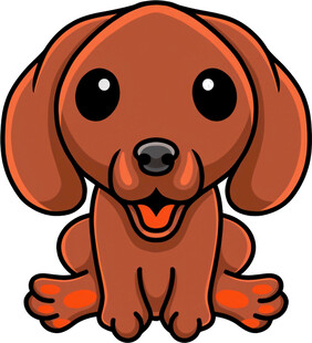 可爱棕色小狗卡通形象