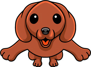 可爱棕色小狗张开双臂