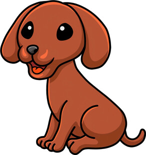 可爱棕色小狗卡通形象