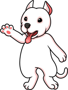 可爱小狗挥手打招呼