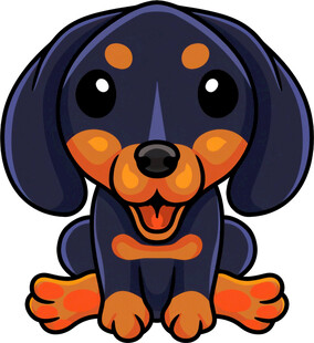 可爱卡通腊肠犬形象