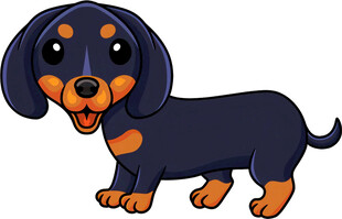 可爱腊肠犬卡通形象