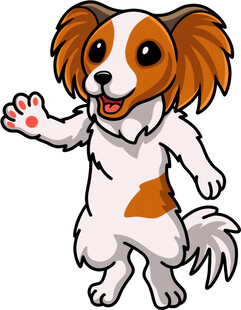 可爱小狗挥手打招呼