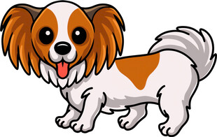 可爱棕白小狗卡通形象