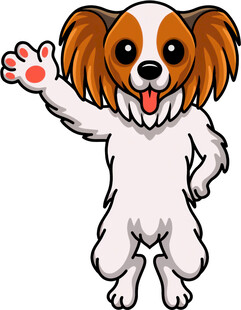 挥手的可爱小狗