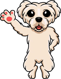 挥手小狗卡通形象