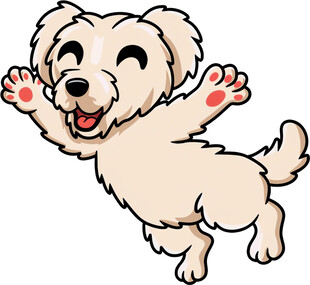 欢快跳跃的可爱小狗