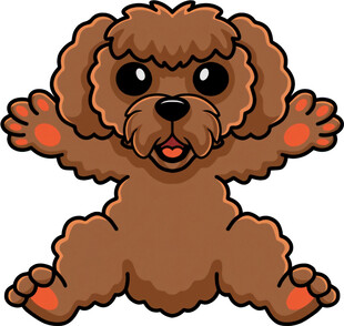 可爱棕色小狗张开双臂