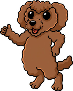 可爱棕色泰迪犬欢快招手