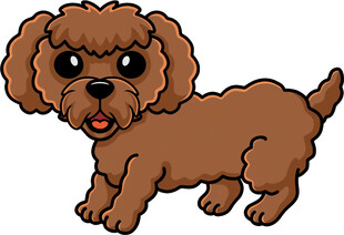 可爱棕色泰迪犬卡通形象