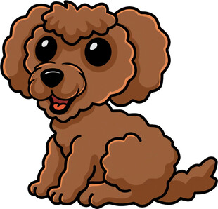 可爱棕色卡通小狗