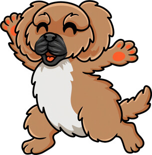 可爱小狗欢快舞动