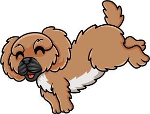 跳跃的可爱棕色小狗