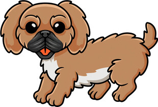 可爱棕色小狗卡通形象