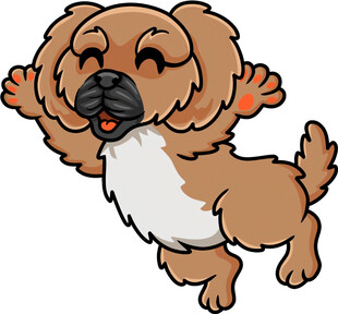 可爱小狗欢快舞动