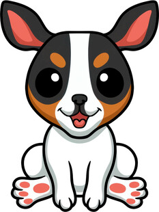 可爱坐地小狗卡通形象