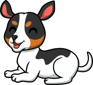 可爱三色小狗卡通形象