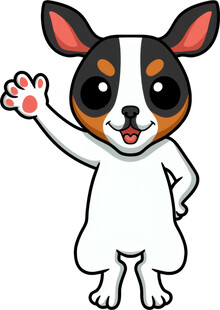 可爱招手小狗卡通形象