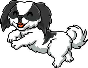 跳跃的可爱黑白小狗