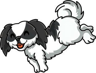 跳跃的可爱黑白小狗