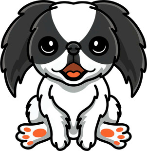 可爱黑白小狗卡通形象
