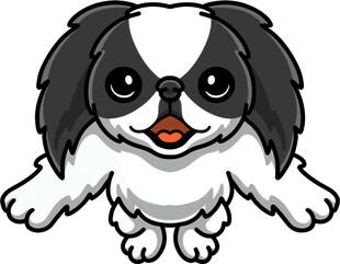 可爱黑白小狗张开双臂