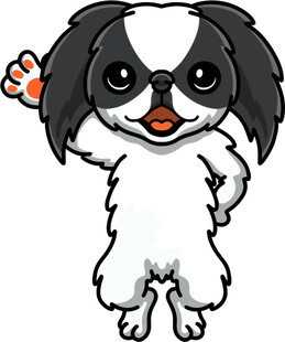 可爱小狗挥手打招呼