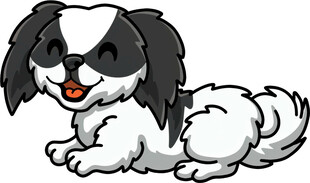 可爱躺卧的卡通小狗