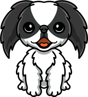 可爱黑白小狗卡通形象