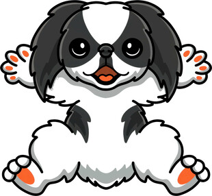 可爱黑白小狗卡通形象