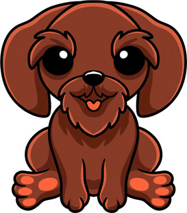 可爱棕色小狗卡通形象