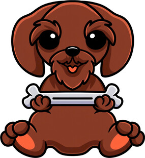 可爱小狗抱骨头