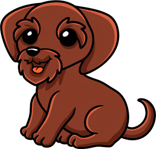 可爱棕色小狗卡通形象