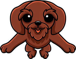 可爱棕色小狗卡通形象