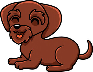 趴着的可爱棕色小狗