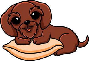 趴着的可爱棕色小狗