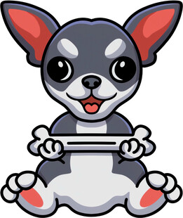 可爱小狗抱骨头