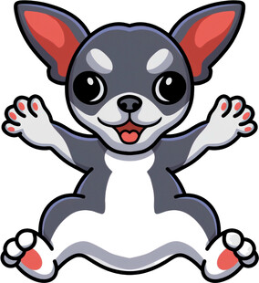 可爱吉娃娃小狗张开双手