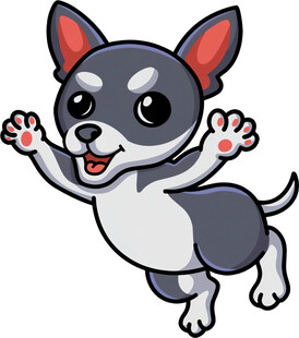 跳跃的可爱吉娃娃小狗