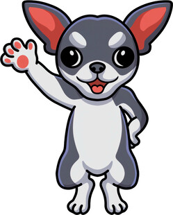 挥手的卡通吉娃娃