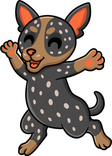 跳跃的斑点小狗