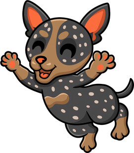 跳跃的斑点小狗